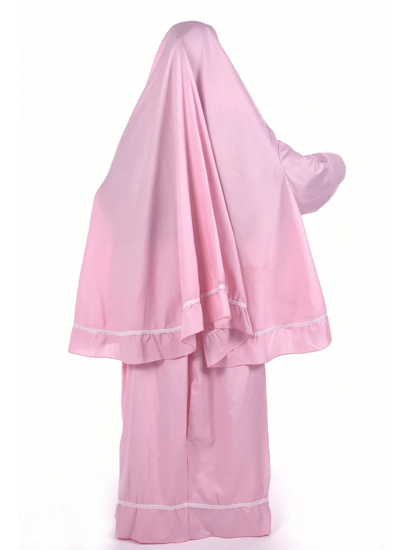 AL BENT AL SHARQIEH pink Two pieces islamic prayer robe dress set with sleeve for Women | Best Price UAE